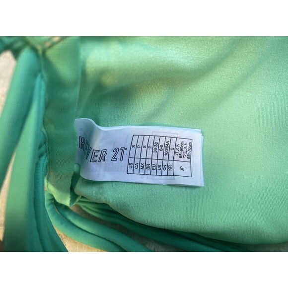 Forever 21 Women’s Sea Green Strappy Bandeau Bikini Swim Top Size Small EUC - Picture 4 of 4
